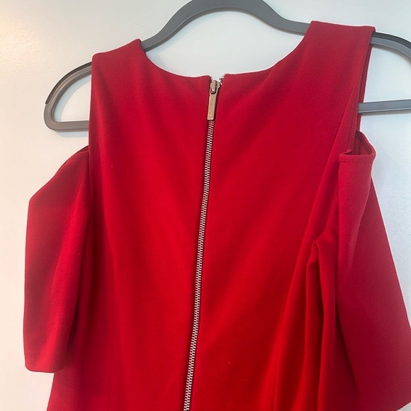 Michael Kors Stretch-Viscose Peekaboo Midi Dress in Crimson - Picture 6 of 6